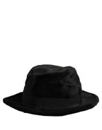 Dolce & Gabbana Men Black Classic Wide Brim Fedora Capello Hat