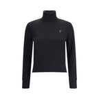 Ami Paris Black Merino Wool Turtleneck