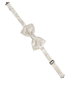 Dolce & Gabbana Men White Floral Silk Adjustable Neck Papillon BowTie