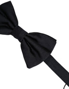 Dolce & Gabbana Men Dark Blue 100% Silk Adjustable Neck Papillon Bow Tie