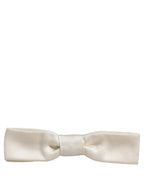 Dolce & Gabbana Men White 100% Silk Adjustable Neck Papillon Bow Tie