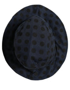 Dolce & Gabbana Blue Black Polka Dot Cotton Bucket Capello Hat
