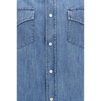 Brunello Cucinelli Blue Denim Shirt