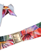 Dolce & Gabbana Top Multicolor Floral Print Beachwear Bikini