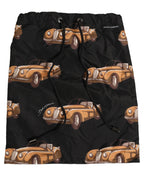 Dolce & Gabbana Black Car Print Swim Trunk Beachwear Swimwear