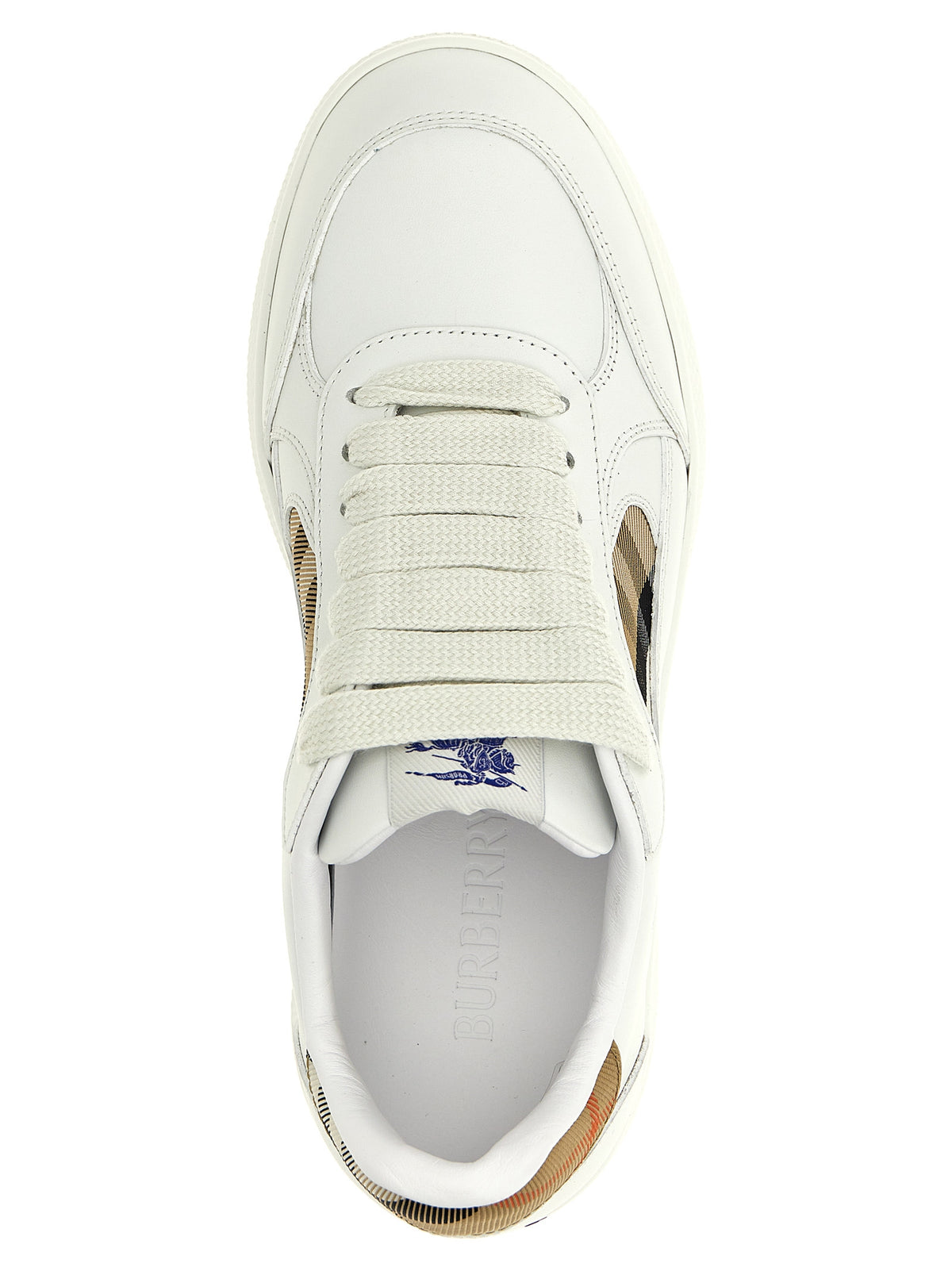 Burberry Beige Leather Low Top Sneakers