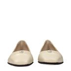 Jimmy Choo Beige Leather Ballet Flats