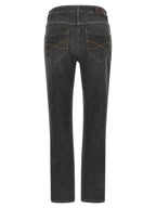Brunello Cucinelli Gray Cotton Slim Fit Jeans