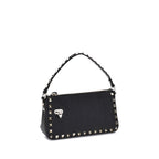 Valentino Garavani Black Calf Leather Bos Taurus Shoulder Bag