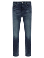 Hugo Boss Blue Cotton Tapered Jeans