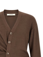 Lemaire Brown Wool Cardigan