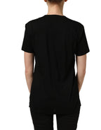 Dolce & Gabbana Black Cotton Crew Neck Short Sleeves T-shirt