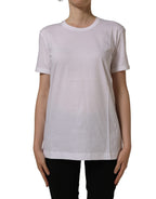Dolce & Gabbana White Cotton Crew Neck Short Sleeves T-shirt