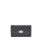 Valentino Garavani Black Calf Leather Bos Taurus Shoulder Bag