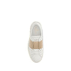 Valentino Garavani White Calf Leather Bos Taurus Low Top Sneakers