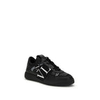 Valentino Garavani Black Calf Leather Bos Taurus Athletic Sneakers