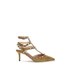 Valentino Garavani Beige Suede Leather High Heel Pumps