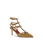 Valentino Garavani Beige Suede Leather High Heel Pumps