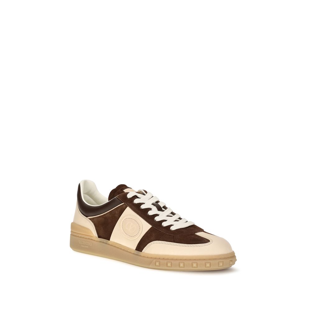 Valentino Garavani Brown Suede Leather Low Top Sneakers