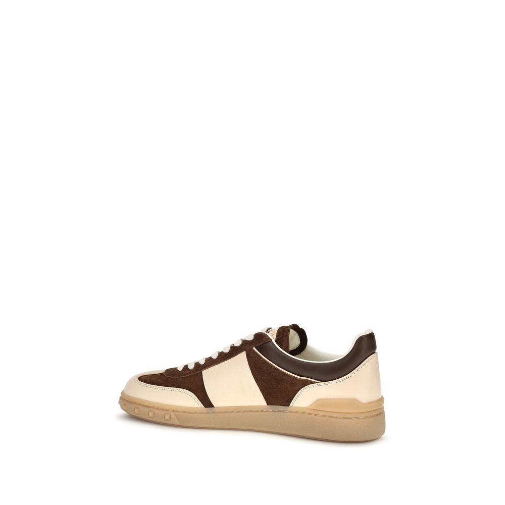 Valentino Garavani Brown Suede Leather Low Top Sneakers