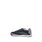 Brunello Cucinelli Blue Suede Leather Low Top Sneakers