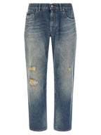Dolce & Gabbana Blue Cotton Relaxed Fit Jeans