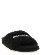 Balenciaga Black Polyester Slides