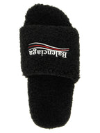 Balenciaga Black Polyester Slides