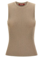 Max Mara Beige Polyamide Sleeveles T-Shirt