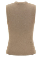 Max Mara Beige Polyamide Sleeveles T-Shirt