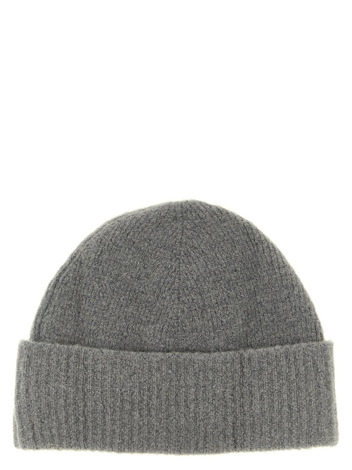 Ami Paris Gray Alpaca Leather Beanie