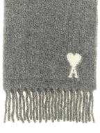 Ami Paris Gray Alpaca Leather Foulard