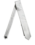 Dolce & Gabbana Gray Satin 100% Silk Adjustable Tied Men Necktie Tie