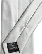 Dolce & Gabbana Gray Satin 100% Silk Adjustable Tied Men Necktie Tie