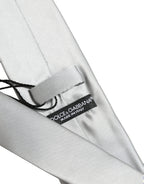 Dolce & Gabbana Gray Satin 100% Silk Adjustable Tied Men Necktie Tie