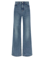 Ami Paris Blue Cotton Flared Jeans