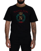 Dolce & Gabbana Black Cotton Embroidered Crewneck T-shirt