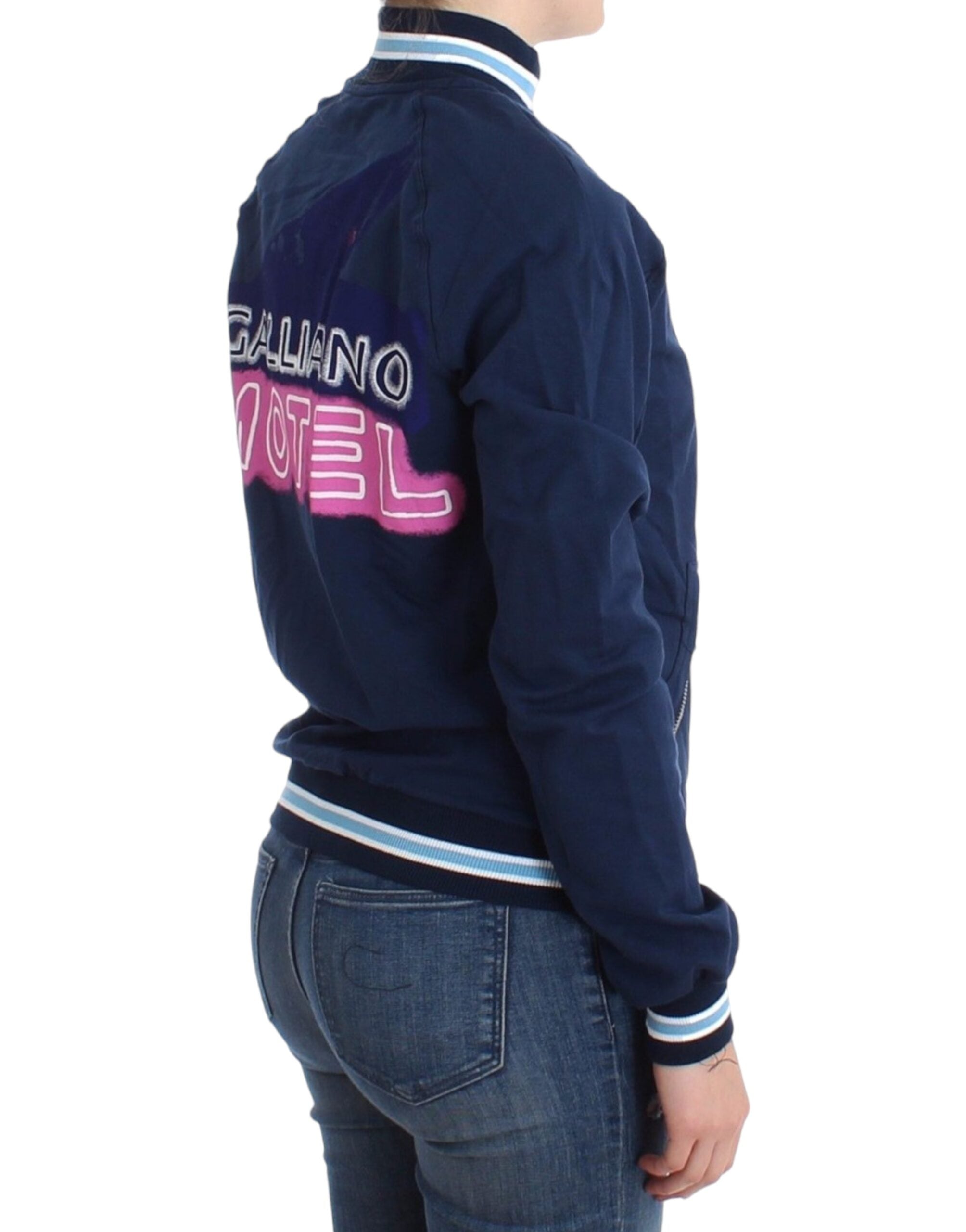 John Galliano Blue zip cotton cardigan