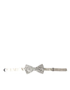Dolce & Gabbana Gray Black Polka Dot Polyester Bow Tie Men