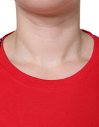 Dolce & Gabbana Red Cotton Crew Neck Short Sleeve Tee T-shirt