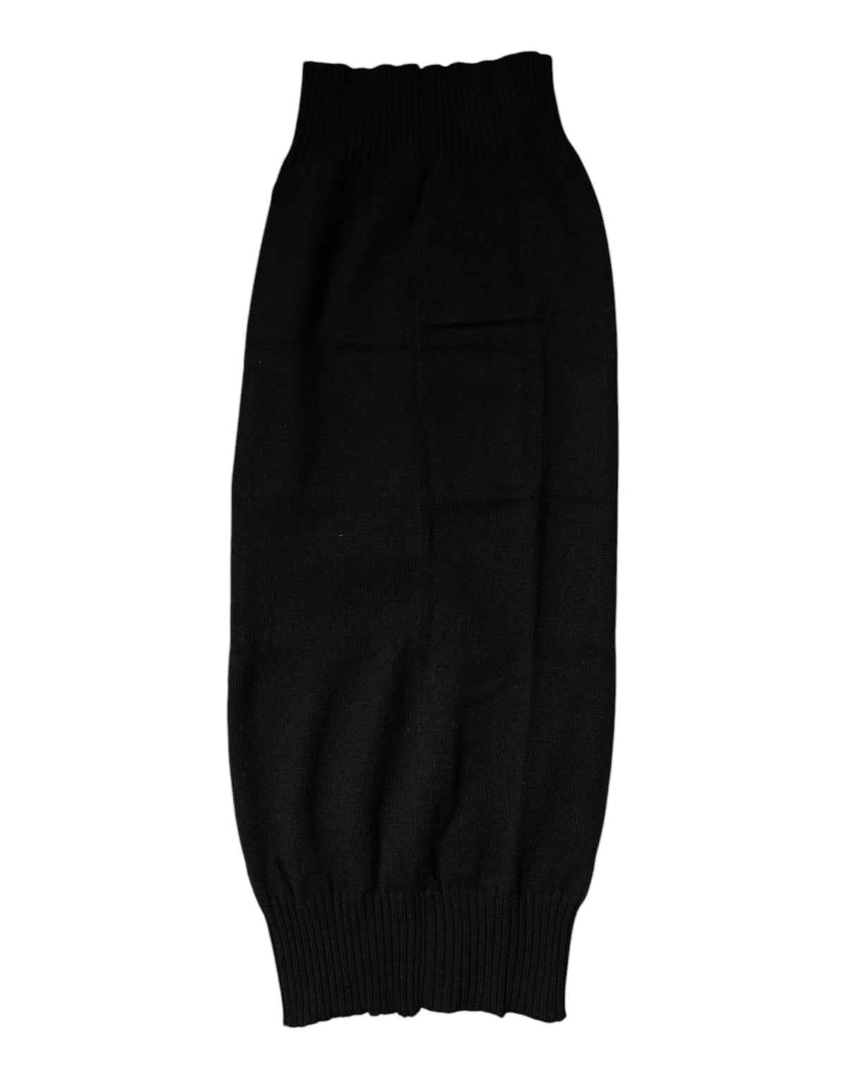 Dolce & Gabbana Black Cashmere Knitted Neck Warmer Foulard Scarf
