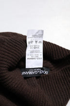 Dolce & Gabbana Brown Cashmere Knitted Neck Warmer Foulard Scarf