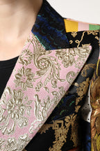 Dolce & Gabbana Multicolor Floral Patchwork Jacquard Jacket