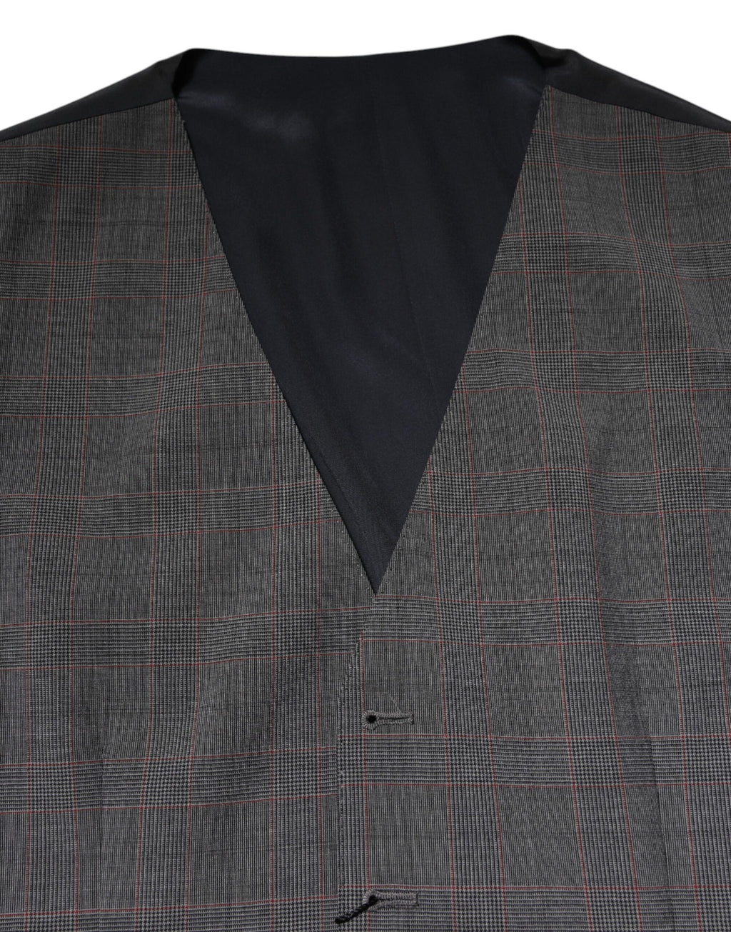 Dolce & Gabbana Gray Plaid Wool Formal Dress Waistcoat Vest
