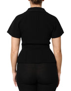 Dolce & Gabbana Black Wool Double Breasted Coat Jacket