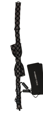 Dolce & Gabbana Dark Gray Silk Polka Dot Jacquard Men Bow Tie Papillon