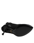 Dolce & Gabbana Black Silk Stretch Mesh Sock Boots Shoes