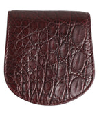 Dolce & Gabbana Burgundy Exotic Skin Coin Condom Case Holder Pocket Wallet