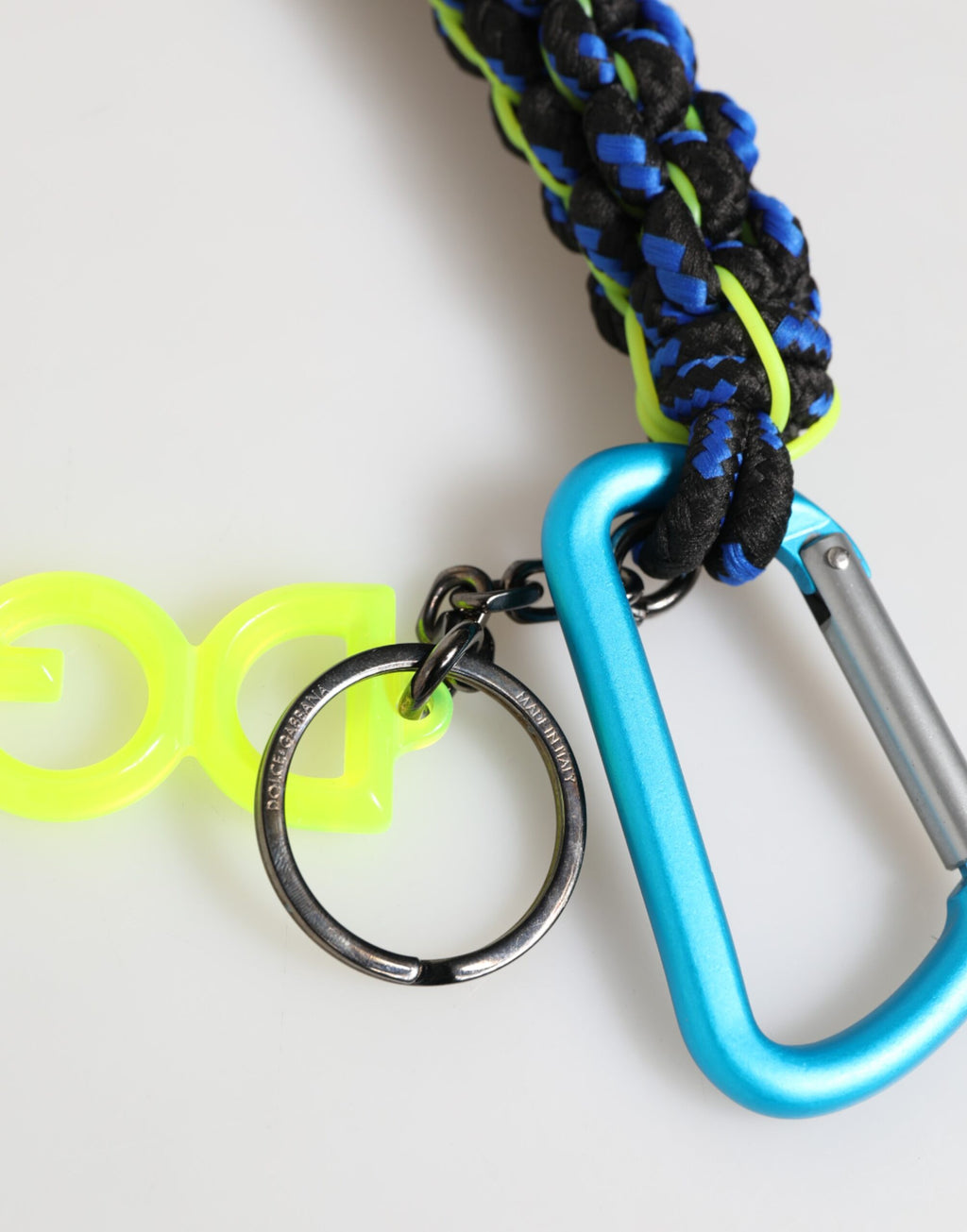 Dolce & Gabbana Multicolor Polyester Tape String DG Logo Keychain  Keyring