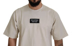 Dolce & Gabbana Ivory Cotton Ivory Printed Crewneck